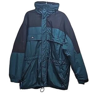 Snowridge Tech Nylon Winter Coat w/ Fleece Lining Tuck Away Hood Men's Size XL
